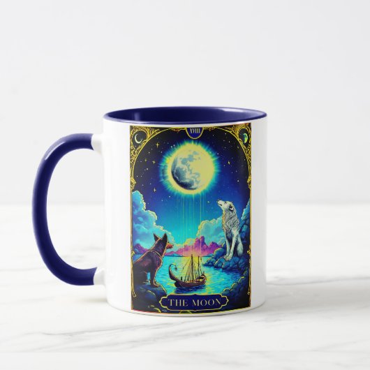 Mug Tarot Card Illustration, The Moon (Gauche)