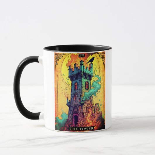 Mug Tarot Card Illustration, The Tower (Gauche)
