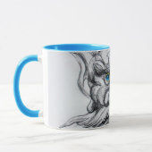 Mug TAROT, IMAGINAIRE GROTESQUE MASK Bleu noir blanc (Gauche)