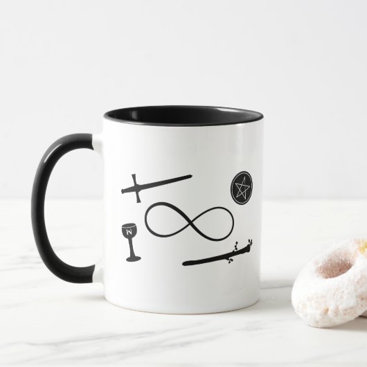 Mug Tarot Lemniscate : Magicien & Éléments (Avec donut)