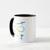 Mug Tarot Lemniscate : Magicien & Éléments Arc-en-ciel (Devant gauche)