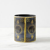 Mug Tarot Zodiac foncé : Leo Noir & Or (Centre)