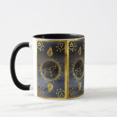 Mug Tarot Zodiac foncé : Leo Noir & Or (Gauche)