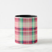 Mug Tartan à carreaux rose et vert (Centre)