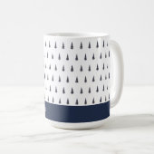 Mug Tartan Arbre Abstrait Monogramme (Devant droit)