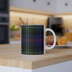 Mug Tartan Clan Sutherland Plaid Vert Noir à carreaux