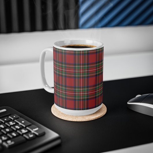 Mug Tartan d'anniversaire de Plaid Rustic Red Stewart