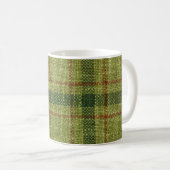 Mug Tartan de Noël rouge et vert. (Devant droit)