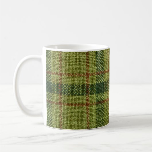 Mug Tartan de Noël rouge et vert. (Gauche)