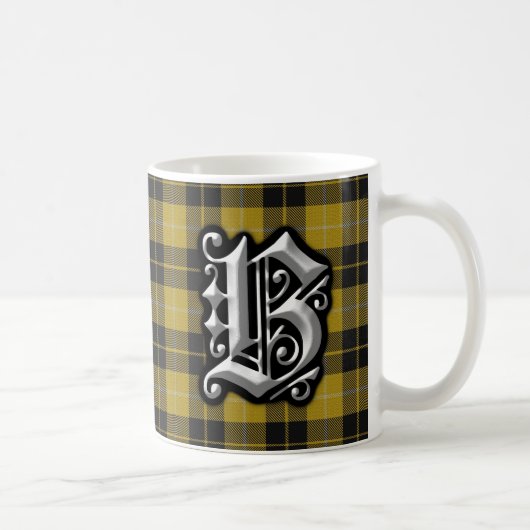 Mug Tartan de robe de monogramme de la lettre B de (Droite)