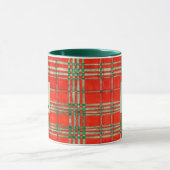 Mug Tartan Écossais Rouge + Vert Chasseur avec Ini (Centre)