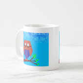 Mug Tartan et Chouette des Coeurs (Devant gauche)