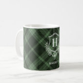 Mug Tartan initial de monogramme vert plaqué (Devant gauche)