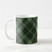 Mug Tartan initial de monogramme vert plaqué (Gauche)