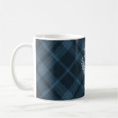 Mug Tartan initial du monogramme bleu plaqué (Gauche)