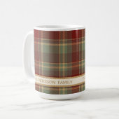 Mug Tartan Merry Christmas Gold Frame ID1141A (Devant gauche)