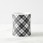 Mug Tartan motif Noël noir blanc Monogramme (Centre)