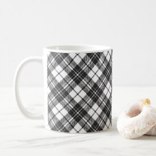 Mug Tartan motif vacances Noël noir blanc