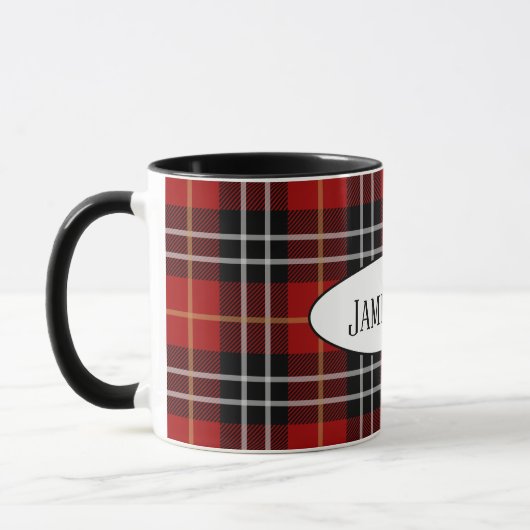 Mug tartan noir et rouge (Gauche)