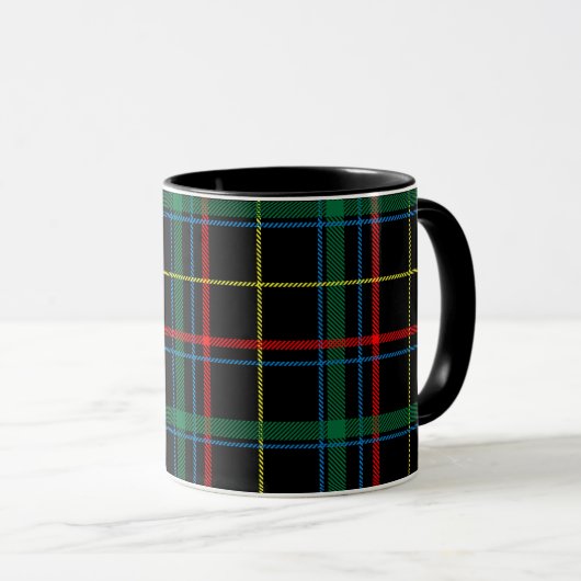 Mug Tartan Plaid Motif, Vert, (Devant droit)