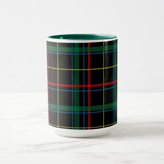 Mug Tartan Plaid Motif, Vert, (Centre)