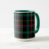 Mug Tartan Plaid Motif, Vert, (Devant droit)