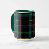 Mug Tartan Plaid Motif, Vert, (Devant gauche)