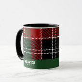 Mug Tartan Plaid Scottish Motif Custom Nom de famille (Devant gauche)