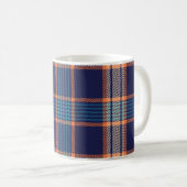 Mug Tartan plaid, texture marine colorée. (Devant droit)