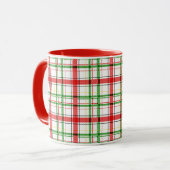 Mug Tartan plat de Noël - Blanc (Devant gauche)