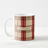 Mug Tartan rouge classique et noir - Rustique tissé 2 (Gauche)