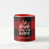 Mug Tartan Rouge de Buffalo « Mangez, Buvez & Soyez Jo (Centre)