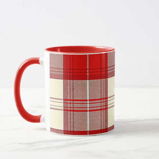 Mug tartan rouge et blanc (Gauche)