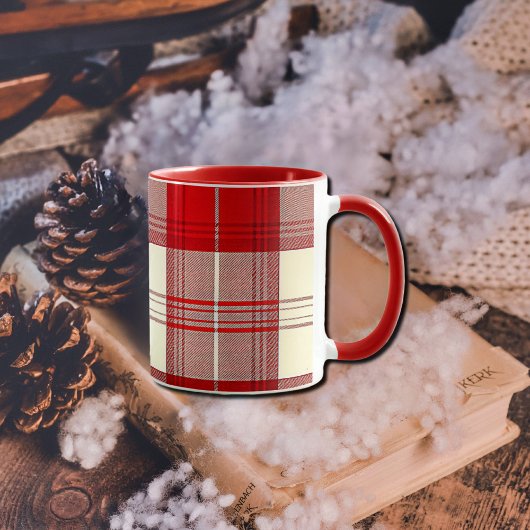 Mug tartan rouge et blanc