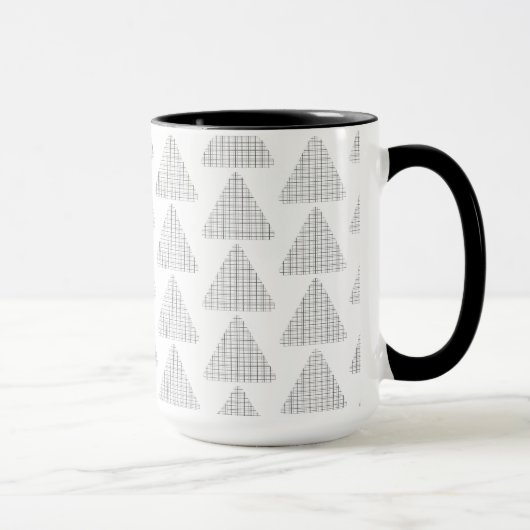 Mug Tartan Triangles Gris (Droite)