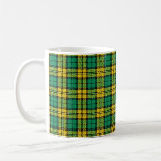 Mug Tartan vert Jaune Plaid Design Motif (Gauche)