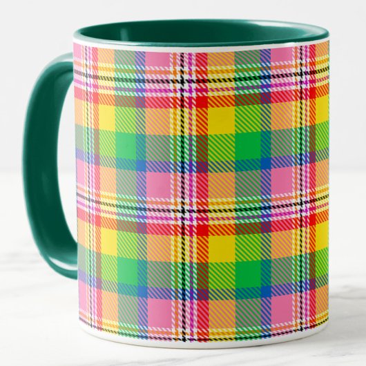 Mug Tartan vert rose