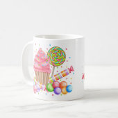 Mug Tartes de bonbon à lucette de sucrerie de petit (Devant gauche)