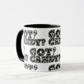 Mug T'as du bonbon ? Halloween à crânes noirs et blanc (Devant gauche)