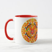 Mug tasa con el Calendario azteca en tonos rojos (Gauche)