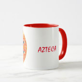 Mug tasa con el Calendario azteca en tonos rojos (Devant droit)