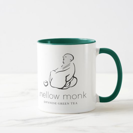 Mug Tasse, 15 onces style., blanc et vert de sonnerie (Droite)