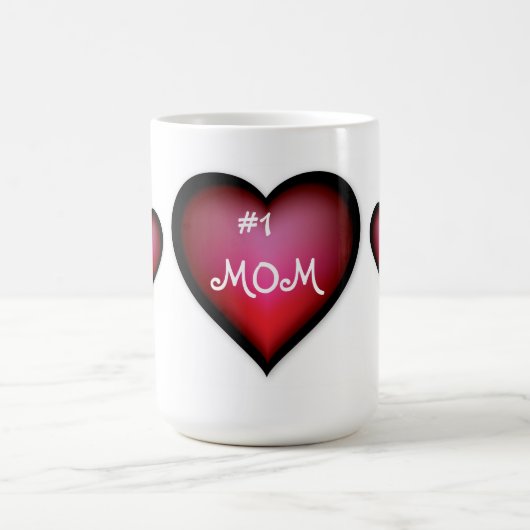 Mug Tasse/#1 Maman avec des cœurs (Centre)