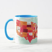 Mug tasse, beignet, Etats-Unis, état (Gauche)