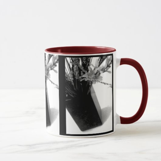 Mug Tasse, boisson - contact du rouge en noir et blanc (Droite)