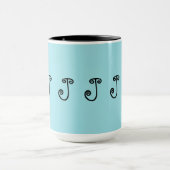 Mug Tasse, café, thé, turquoise, noir, initial "J " (Centre)