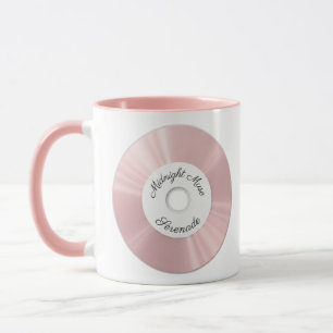 Mug Tasse CD & Vinyle Rose Pastel pour Amateur de