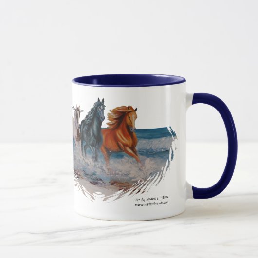 Mug Tasse, chevaux dans le surf II (Droite)