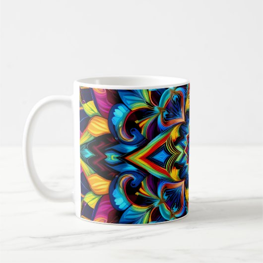 Mug Tasse, Coussin et Design Mandala de Kaléidoscope C (Gauche)