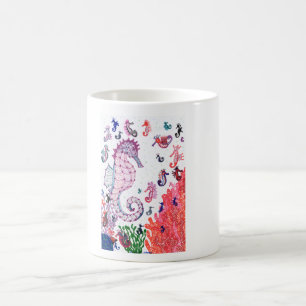 Mug Tasse. Dessin d'hippocampes